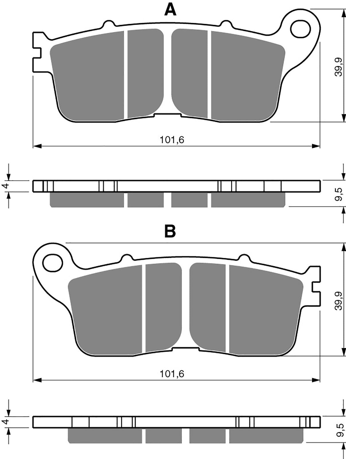 Goldfren Brake Pads AD323 FA636 as fitted to Honda VFR1200(Auto)Rear