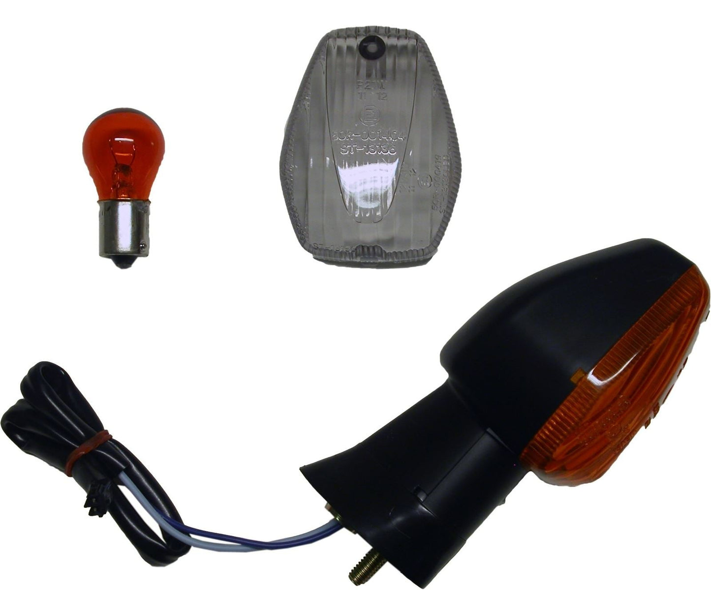 Complete Indicator Honda CBRs 02-Fr.RH, Rr.LH Stem 50mm Amber/Clear