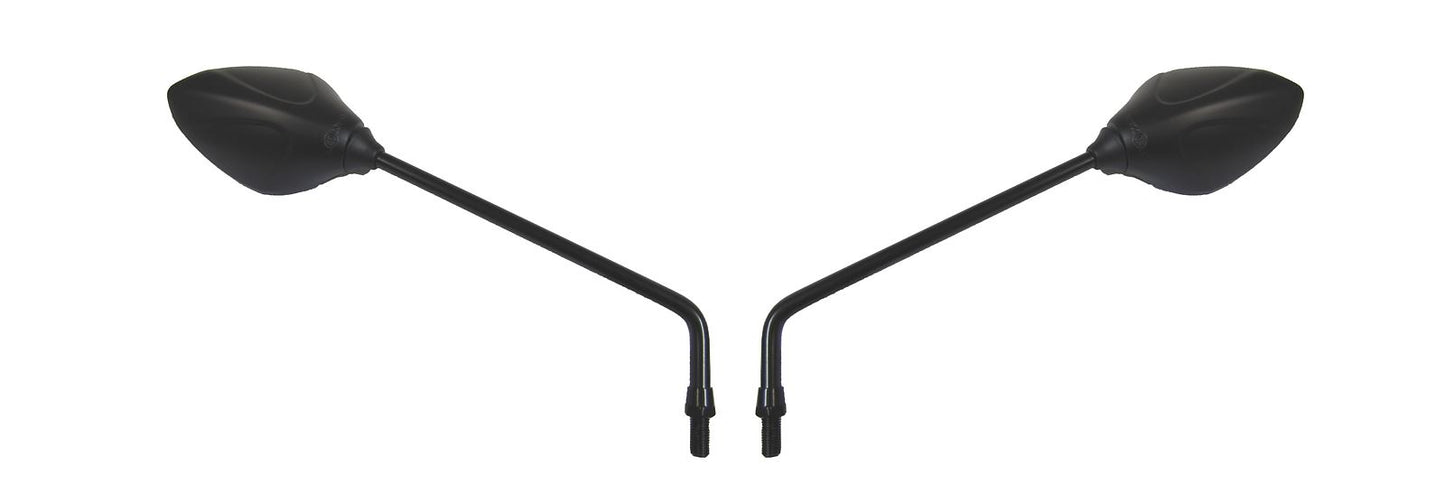 Mirrors 8mm Black Teardrop Left & Right Long Stem (Pair)