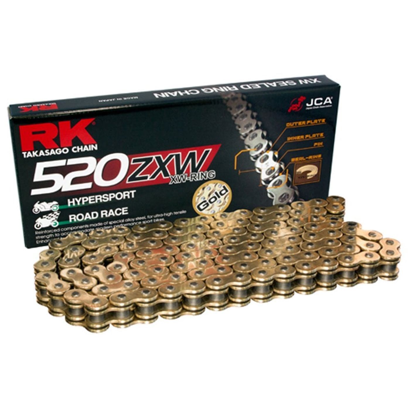 RK Chain Super Heavy Duty XW-Ring Gold ZXW 520-126L (42.0KN)