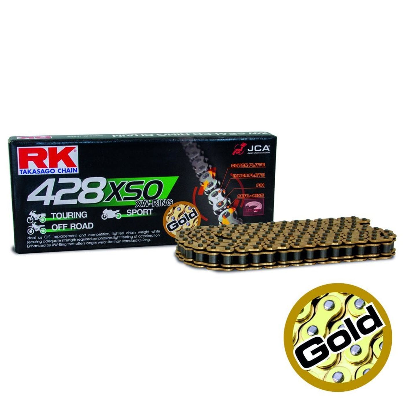 RK Chain Heavy Duty XW-Ring Gold XSO 428-130L (27.0KN)
