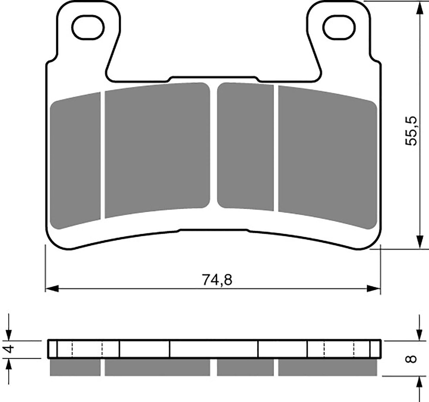 Goldfren S33-324,FA296 as fitted to ZX6-R 13 Front Radial Caliper