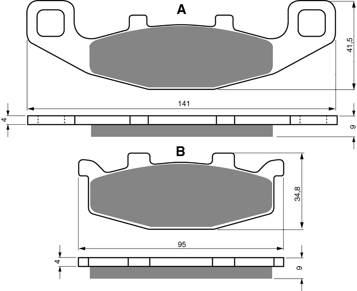 Goldfren Brake Pads S33-013, VD427, FA129, FDB481/R, SBS597