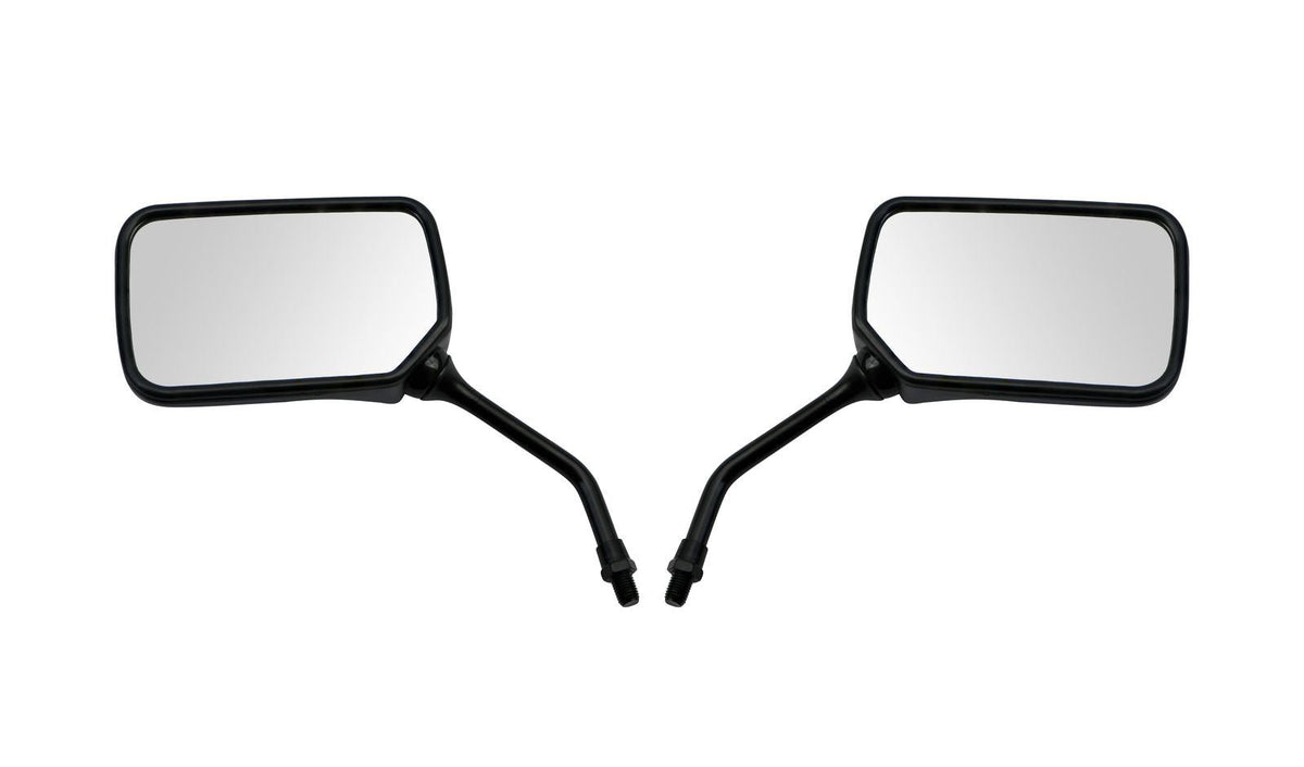 Mirrors Left & Right 10mm Black Rectangle Honda Style CB's 80 & 90's