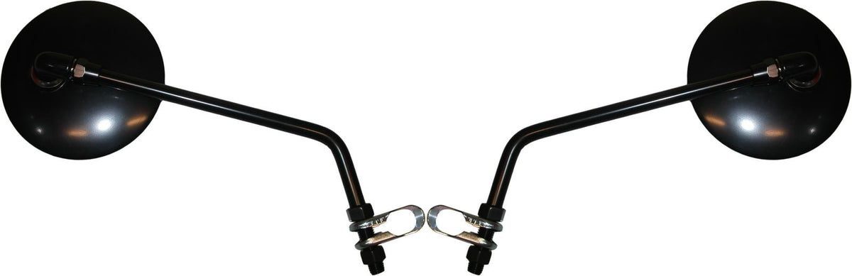 Mirror 10mm Black Round Left or Right Clamp-on (Pair)