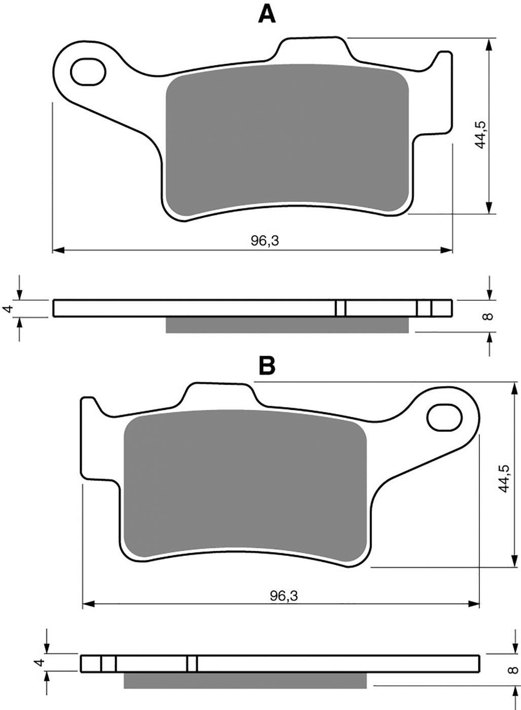 Goldfren S33-335,FA631 as fitted Cam Am Spyder RT,ST,RS