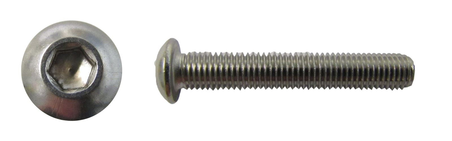 Screws Button Allen Stainless Steel M8 x 60mm x 1.25mm Pitch