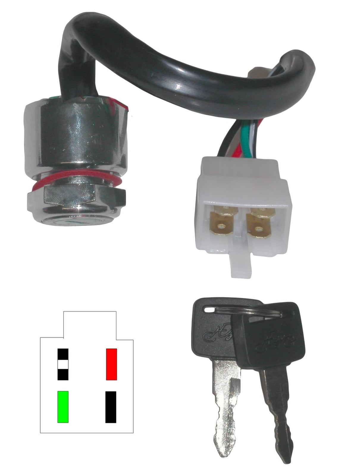 Ignition Switch Honda CB175, CB450, CB550(4 Wire Square Plug)
