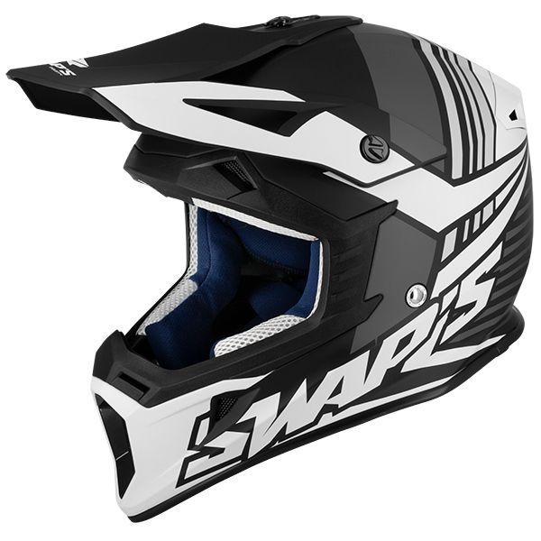 SWAP'S MX HELMET SM 56 BLACK/WHITE 21, !! ACU GOLD APPROVED !!