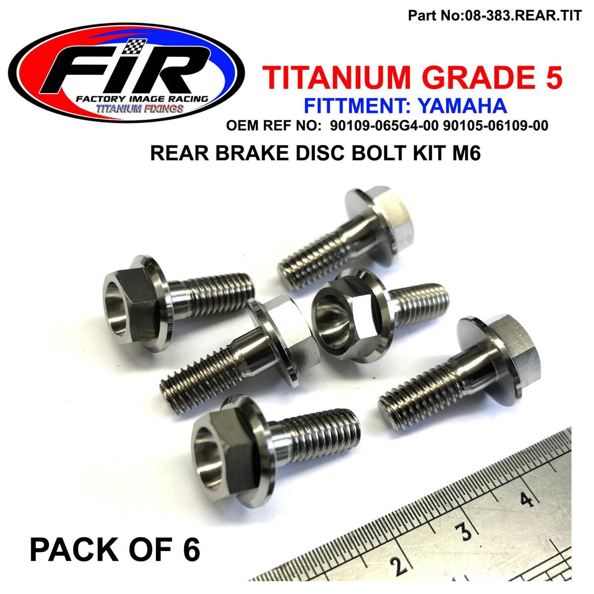 BOLT DISC YAMAHA REAR KIT/6, TITANIUM / / M6, TT-R 230, TW200, XT250