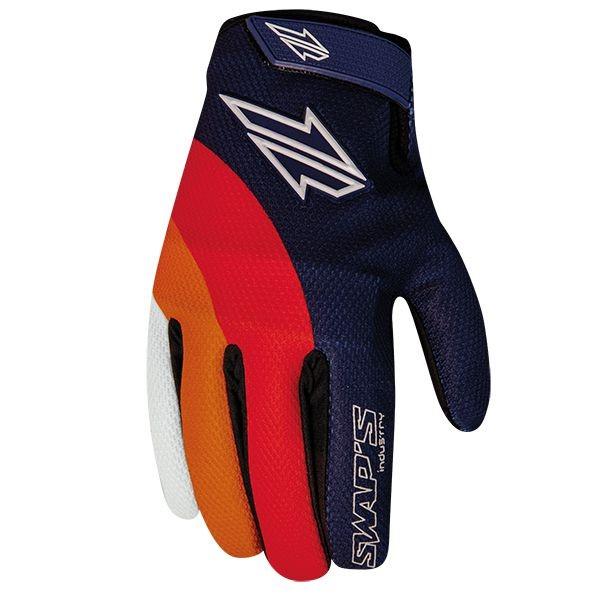 SWAP'S MX GLOVES Blue/Red/Orange/White - Medium