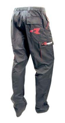 R-TECH EMBROIDERED BLACK CARGO TROUSERS - SMALL