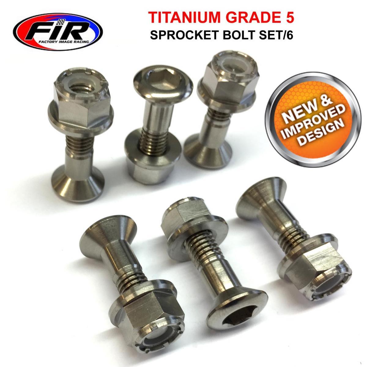 TITANIUM GR5 SPROCKET BOLT SET/6, M8x35 OVER SIZE SPROCKET BOLTS