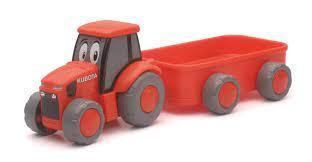 NEWRAY DIE CAST MODEL KUBOTA LITTLE TRACTOR WITH WAGGON, SCALE 1:18