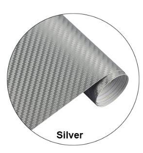 SILVER CARBON FIBER DECAL SHEET 30x127cm, 3D FIBER VINYL