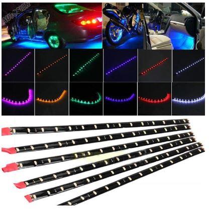 6PCS 12V WATERPROOF UNDERBODY DECORATIVE LED LIGHT STRIP (RED)