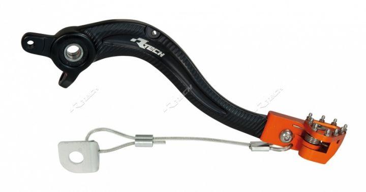 BRAKE PEDAL FOLDING BK/ORANGE, KTM SX 16> EXC 17> R-LEVFRKTM0002