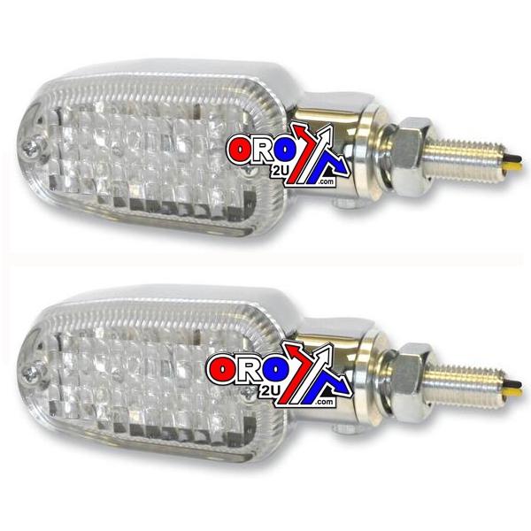 UNIVERSAL INDICATORS ALUMINUM CHROME, CLEAR LENS, LED, E MARKED, 2 WIRE