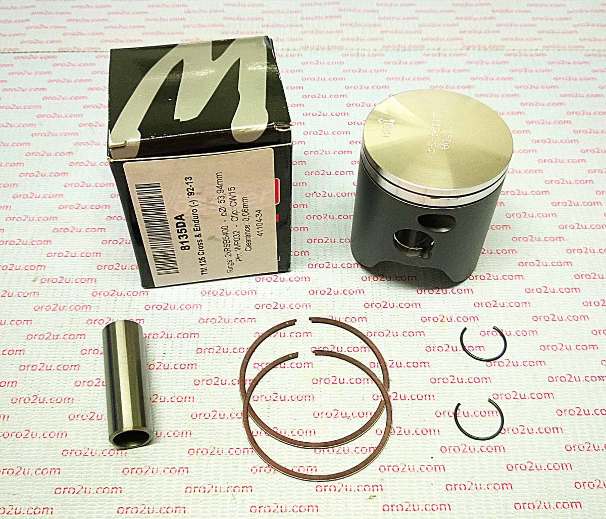 PISTON KIT 92-13 TM 125 54.00 WOSSNER 8135DA FORGED