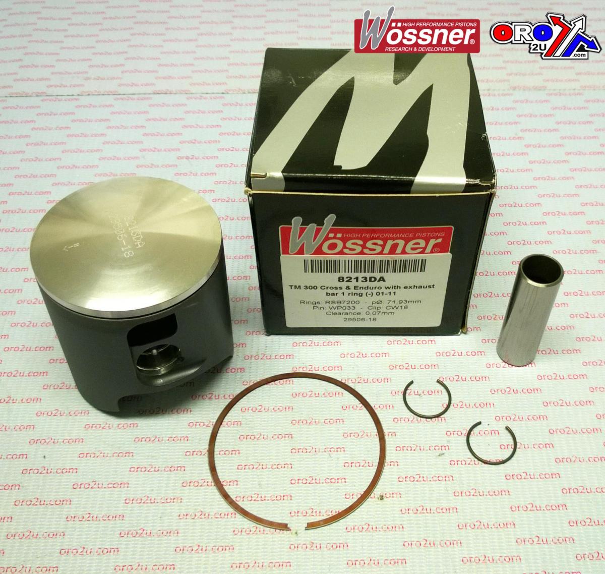 WOSSNER 71.94mm FORGED PISTON KIT B, TM EN/MX300 2002-2019