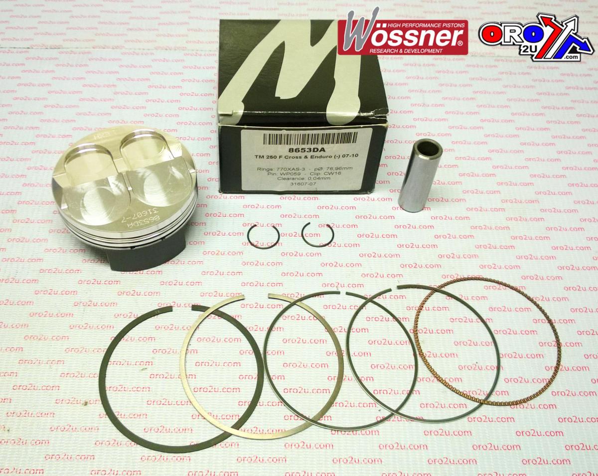 WOSSNER 76.97mm FORGED PISTON KIT B, TM EN/MX250F 2007-2009