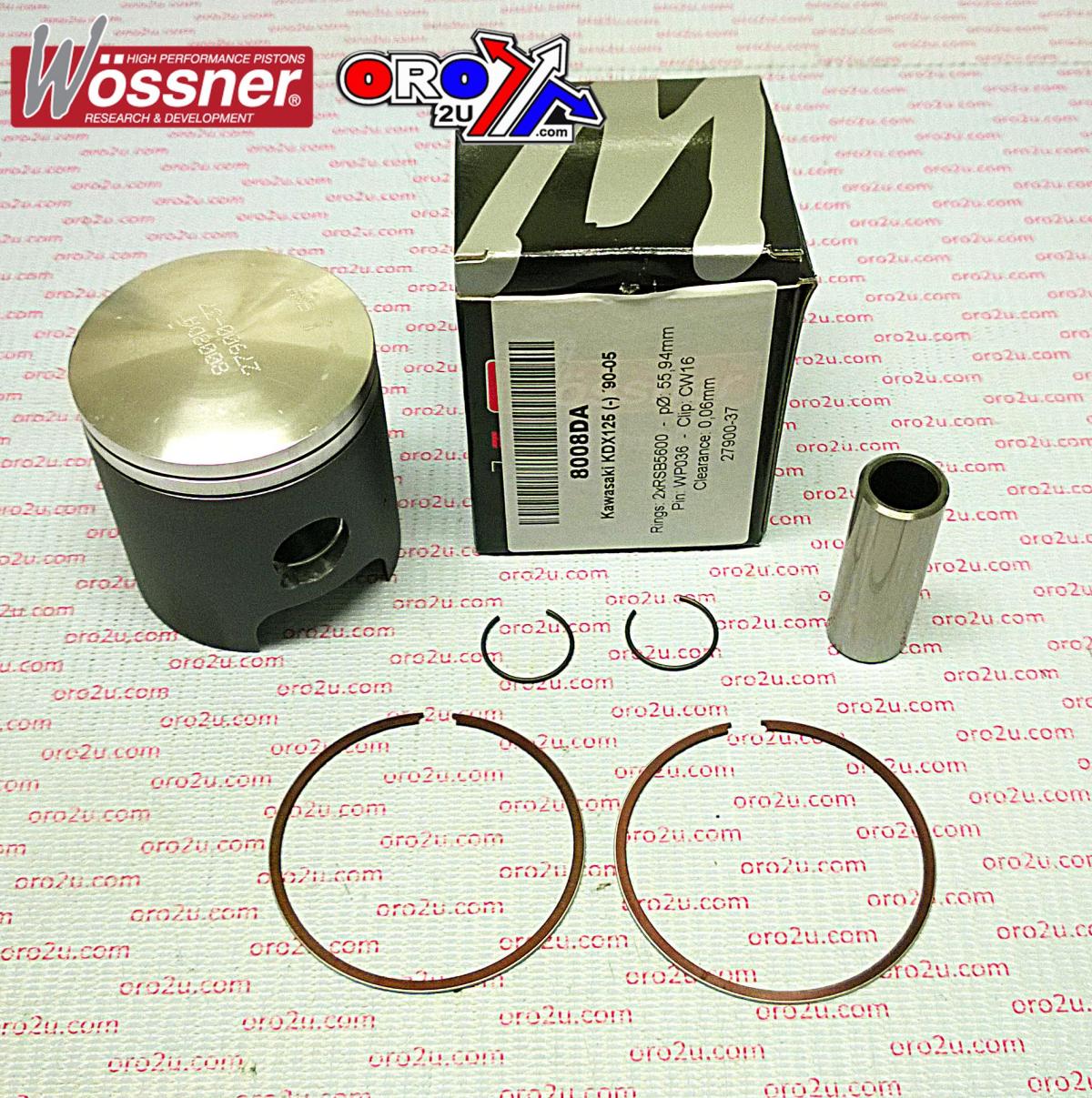 PISTON KIT 90-05 KDX125 56.50 FORGED WOSSNER 8008D050