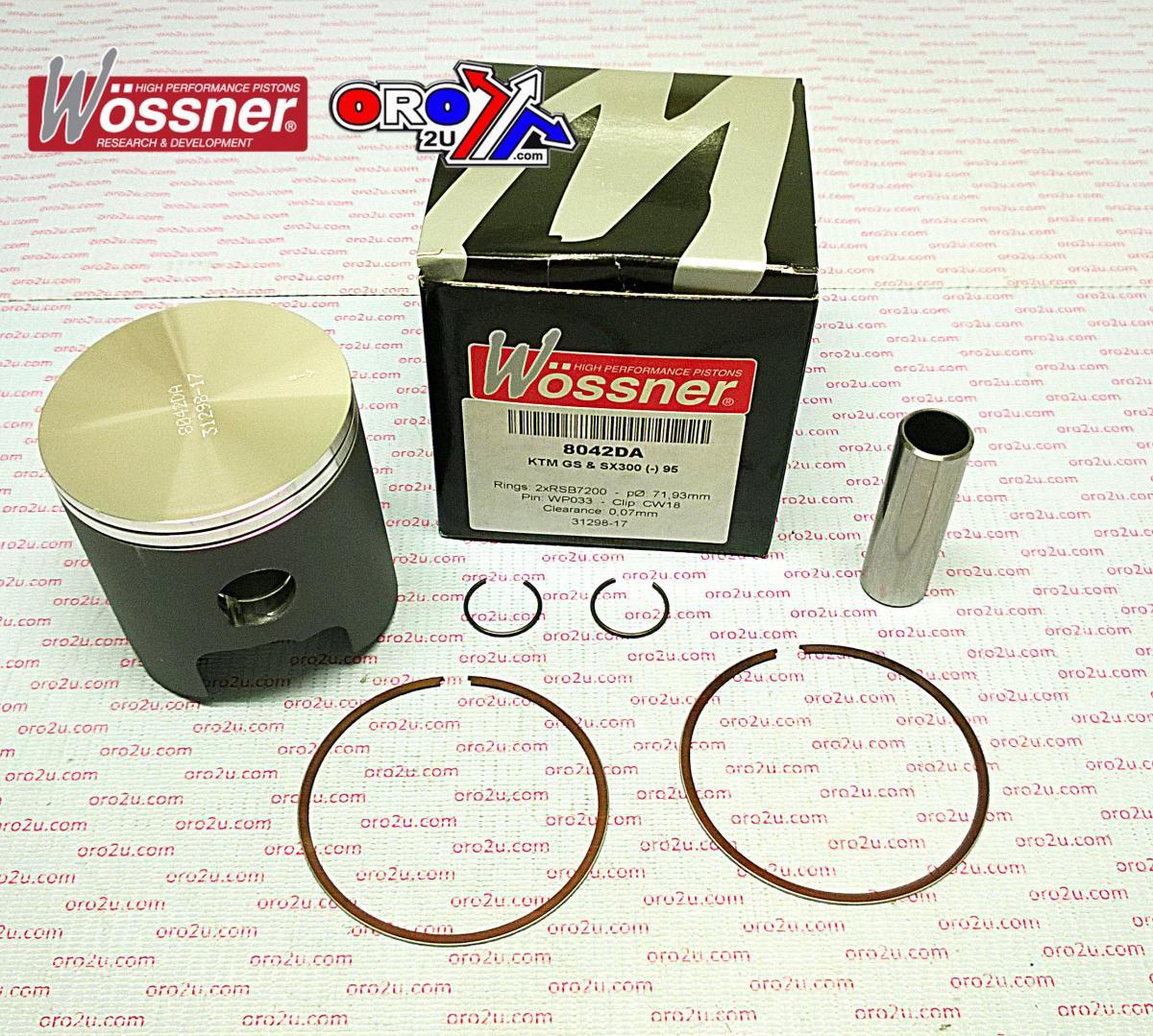 PISTON KIT 1995 KTM300 72.00 FORGED WOSSNER 8042DB