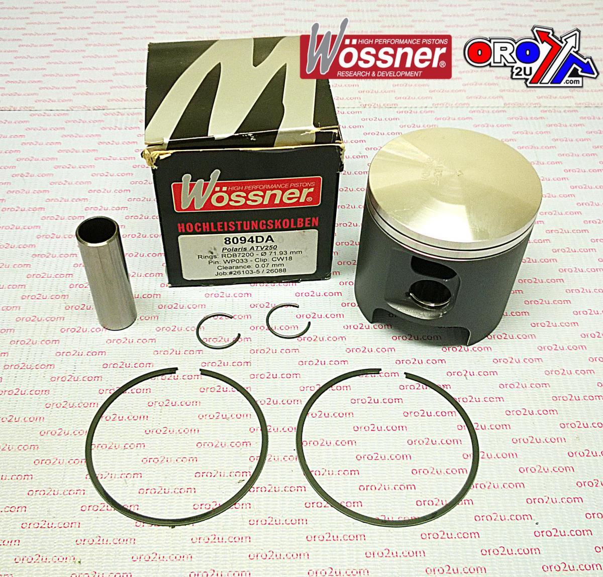 PISTON KIT POLARIS 250 72.50 FORGED WOSSNER 8094D050