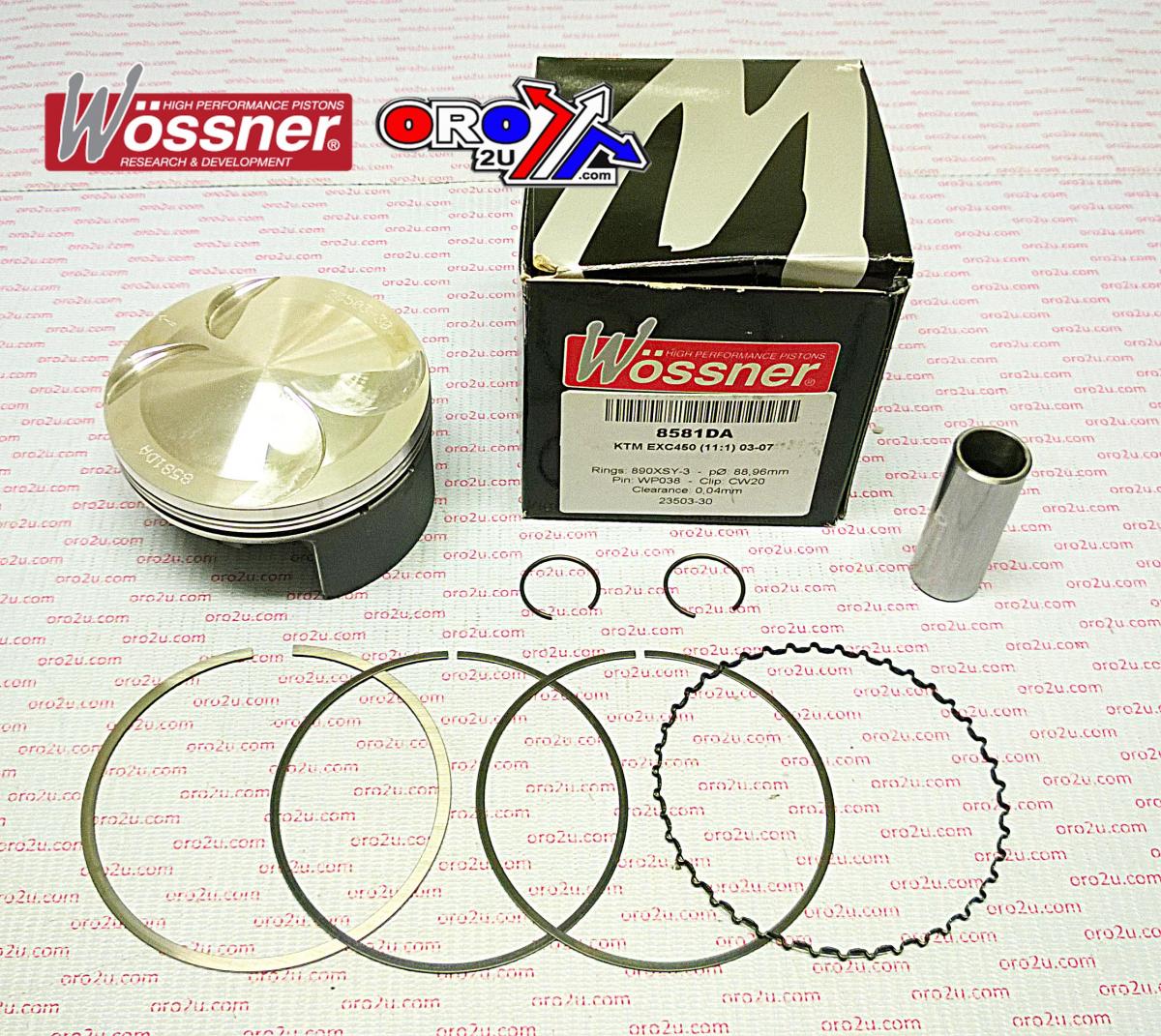 PISTON KIT 02-07 KTM EXC450 89 WOSSNER WOSSNER 8581DA
