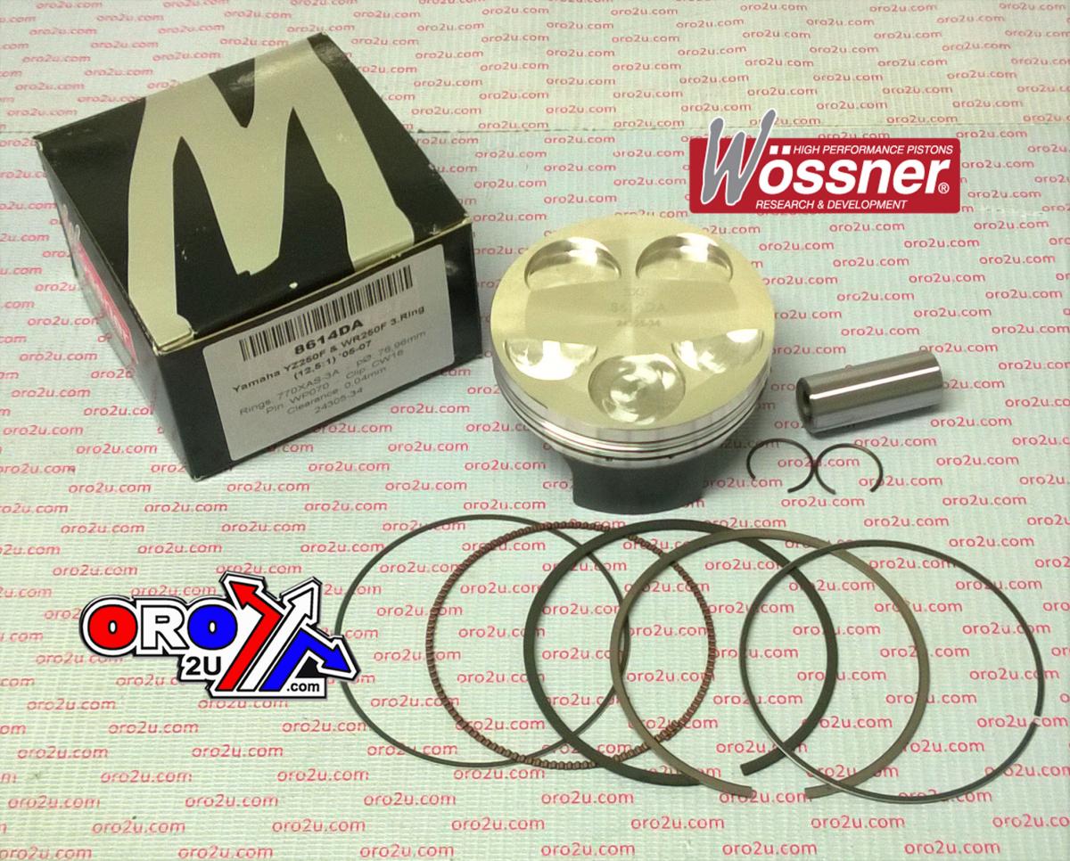 PISTON KIT 05-07 YZF250 77mm WOSSNER 8614DA 3-RING