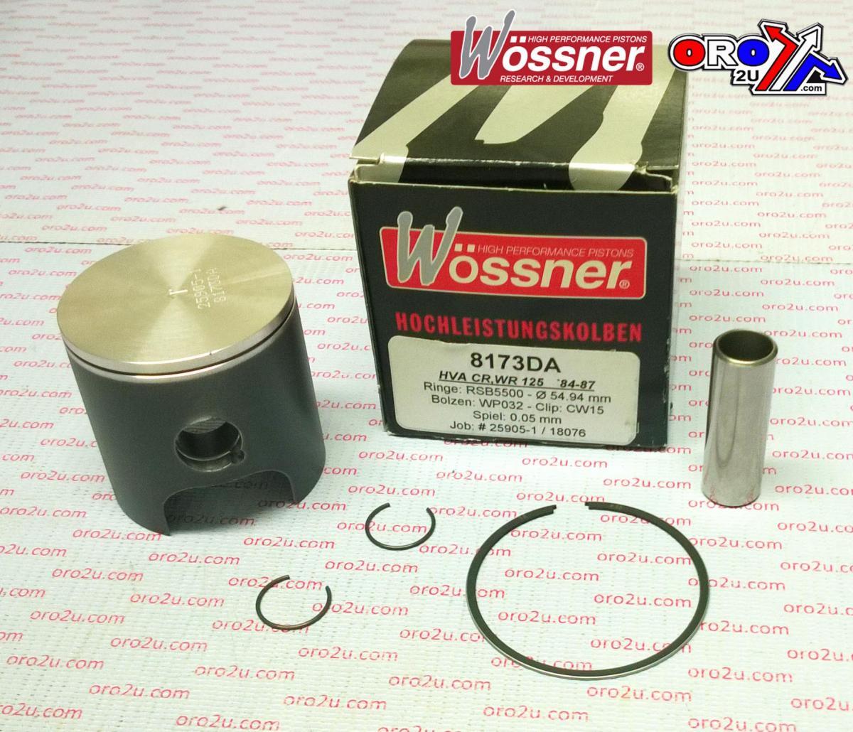 PISTON KIT HUSQVARNA 125 55.75 WOSSNER 8173D075 84-87 CR WR