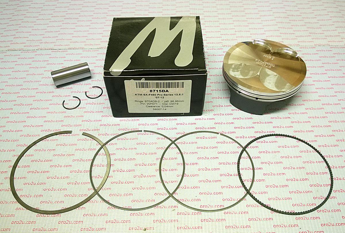 WOSSNER 97mm HC FORGED PISTON KIT B, KTM SX-F450 07-12, SX 450 ATV 09-10