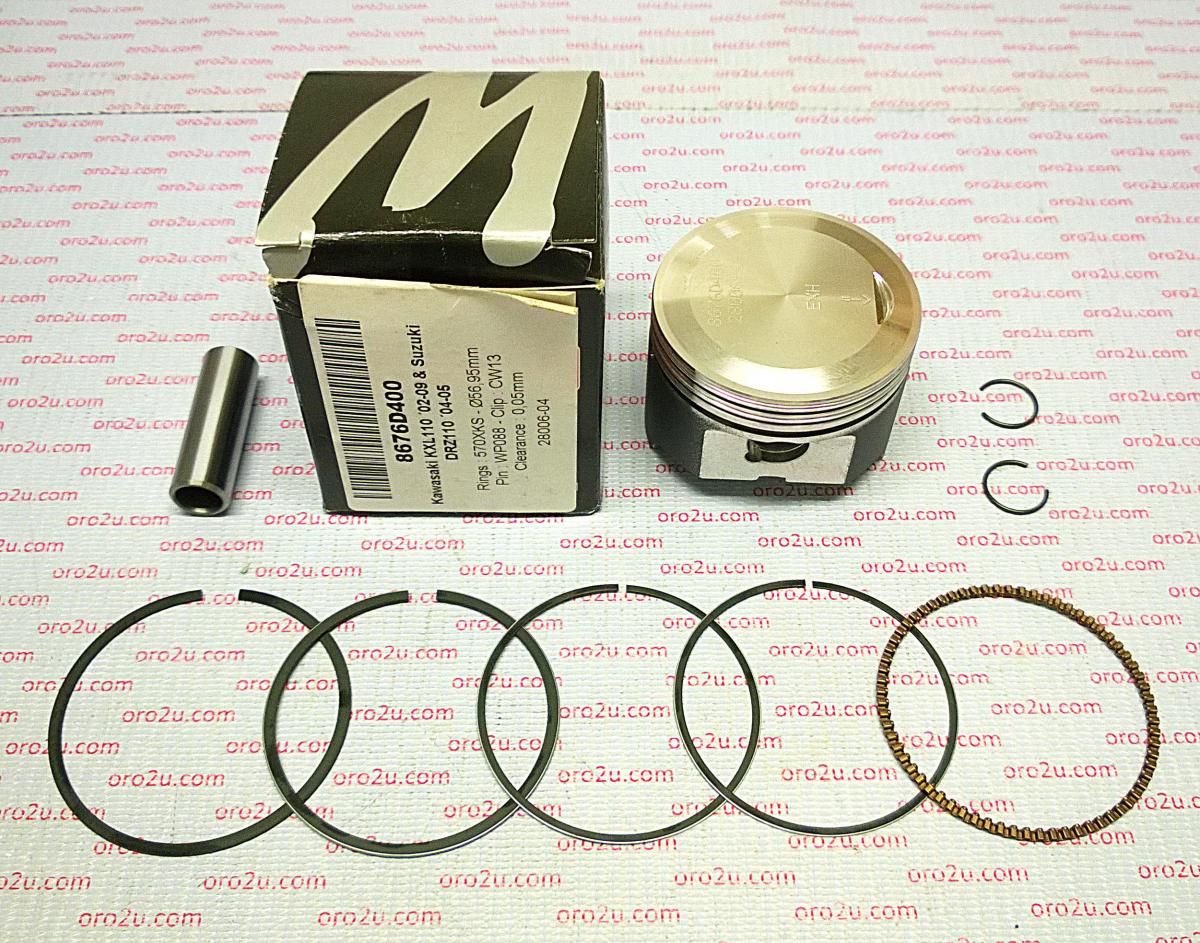 PISTON KIT KLX DRZ 110 57.00 FORGED WOSSNER 8676D400
