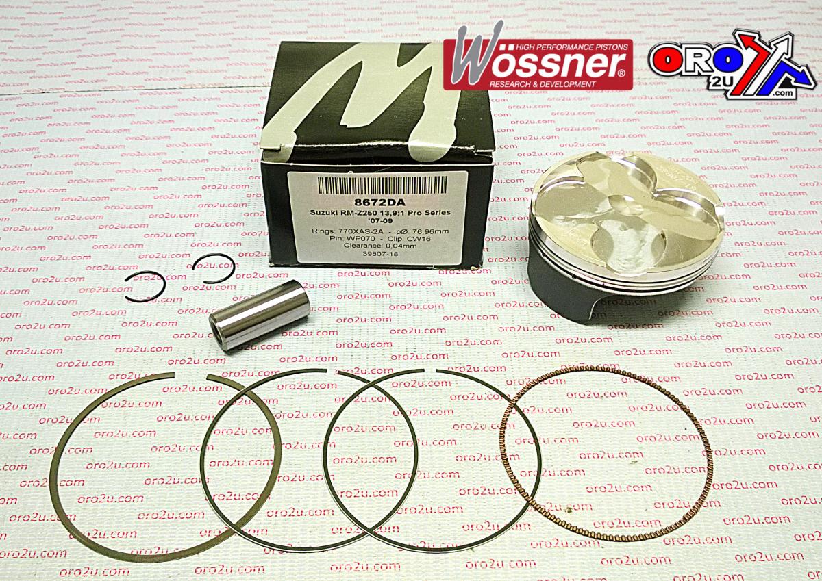 PISTON KIT 07-09 RMZ250 HC 77 FORGED WOSSNER 8672DB