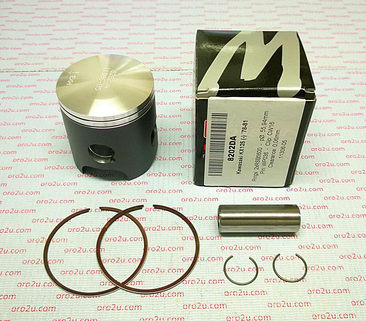 PISTON KIT 78-81 KX125 57.00 FORGED WOSSNER 8202D100