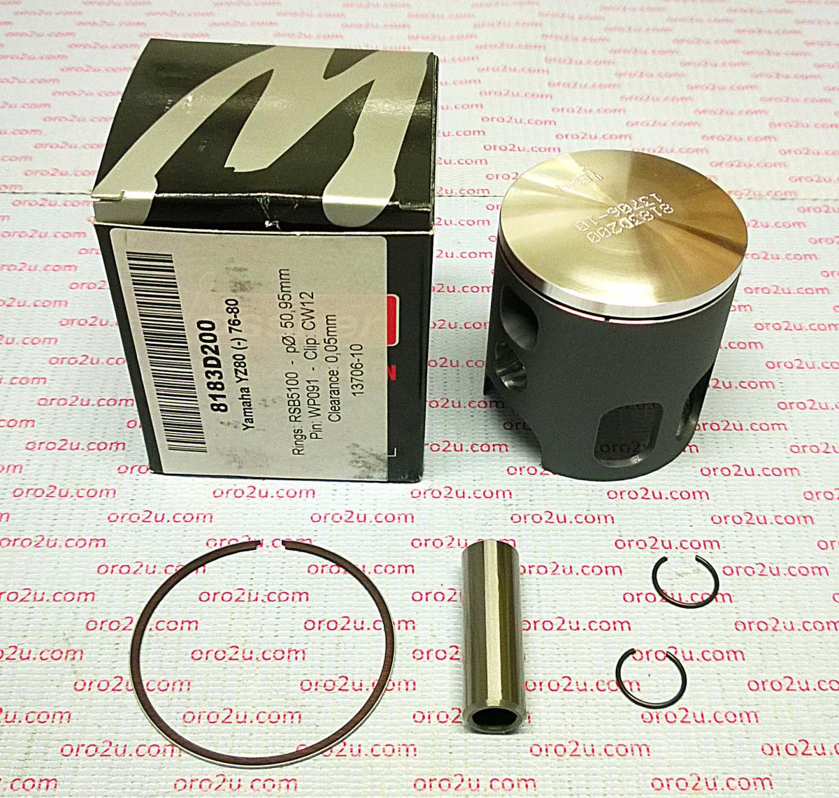 PISTON KIT 76-80 YZ80 50.50 FORGED WOSSNER 8183D150