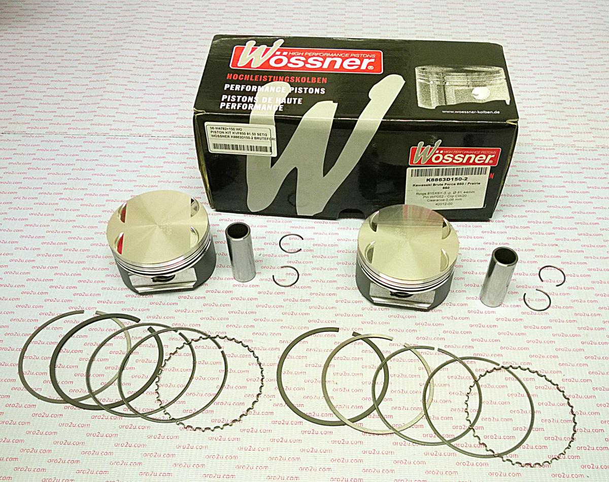 WOSSNER 81mm PAIR PISTON KITS KAWASAKI KVF650 05-13, ARCTIC CAT V-TWIN 04-07