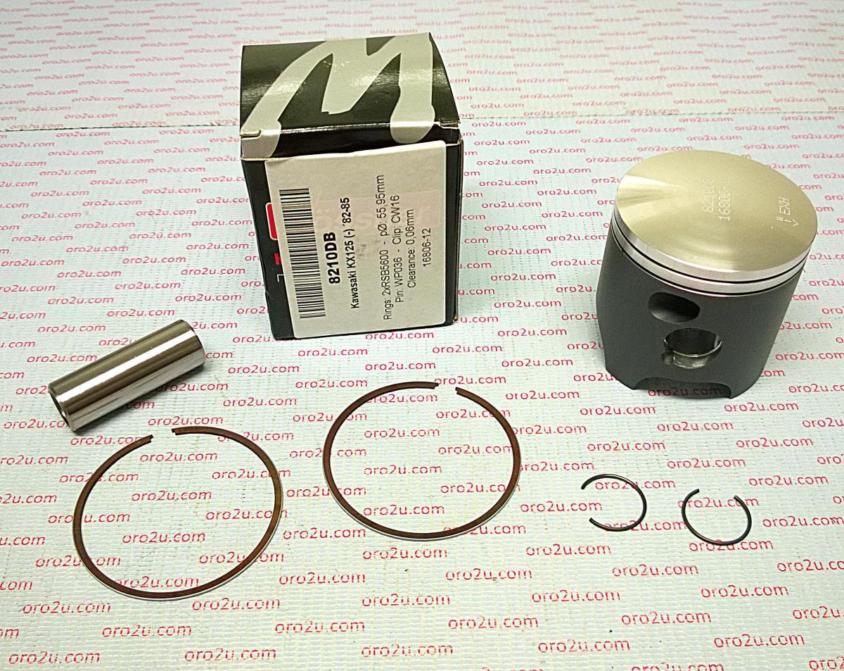 WOSSNER 57mm FORGED PISTON KIT KAWASAKI KX125 1982-1985