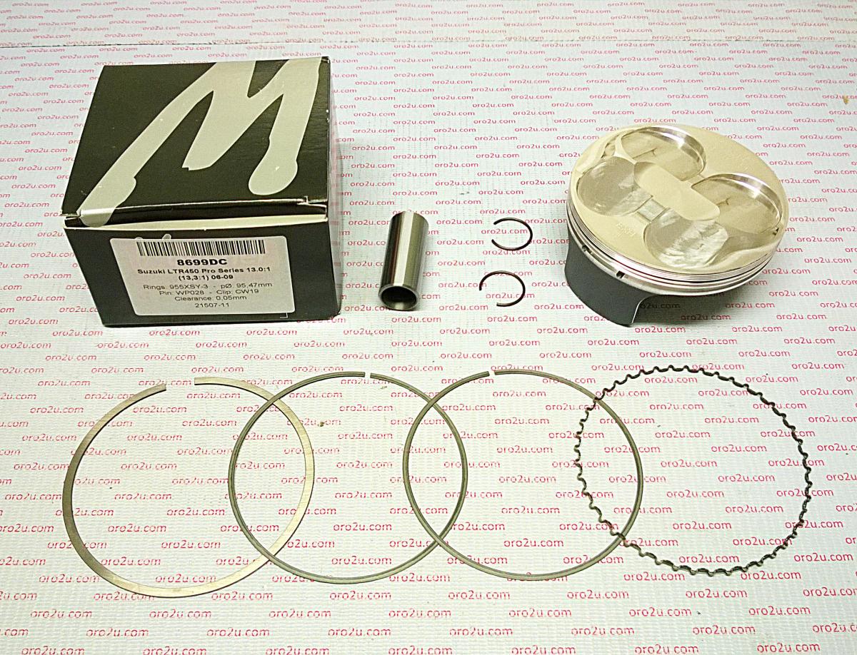 WOSSNER 95.5mm HC PISTON KIT A, SUZUKI LT-R450 06-09, 13.3:1 COMP