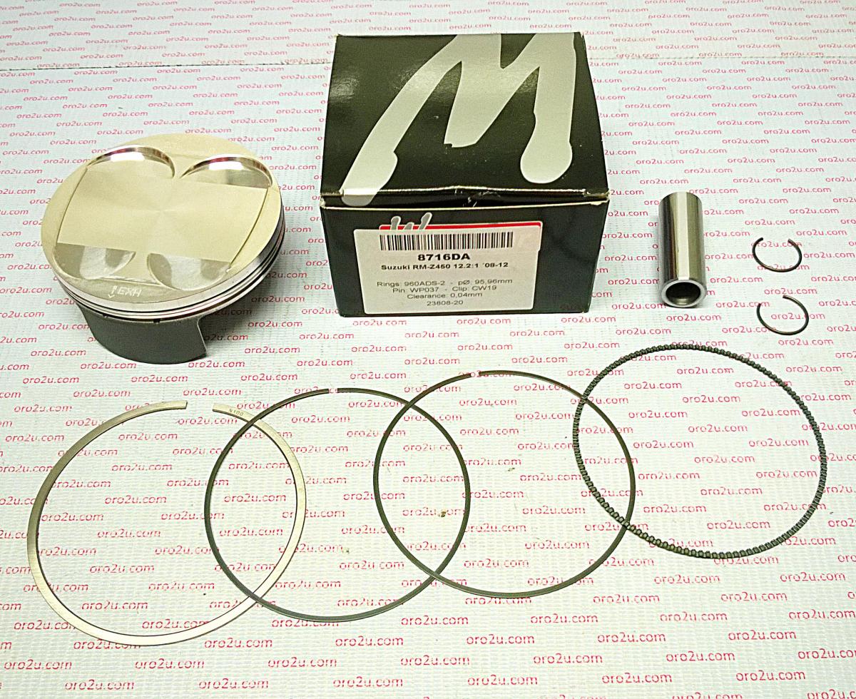 PISTON KIT 08-12 RMZ450 96mm WOSSNER 8716DC SUZUKI FORGED