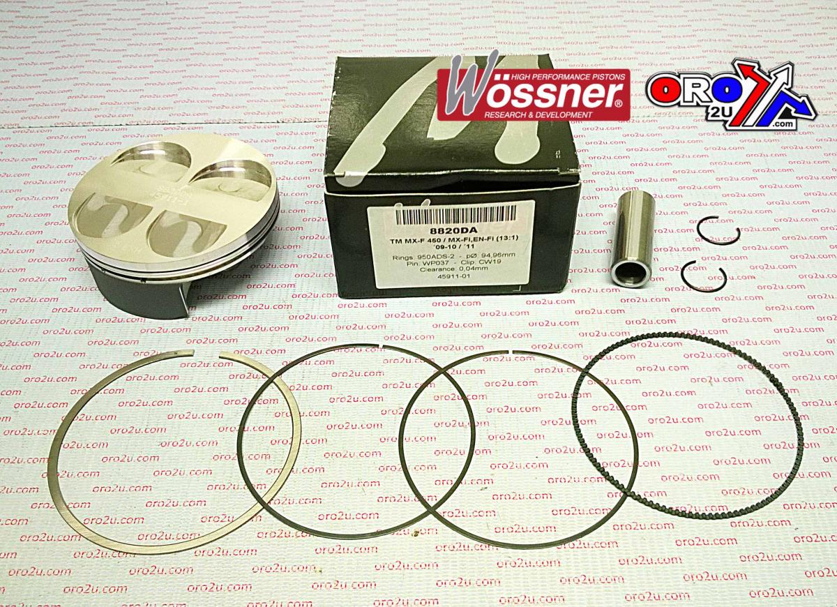 PISTON KIT 09-11 TM450F 95.00 FORGED WOSSNER 8820DA