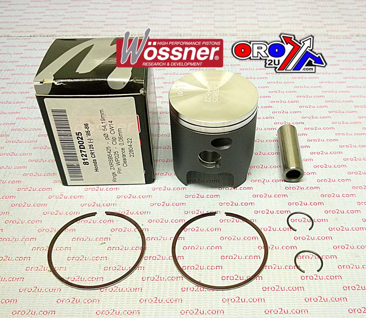 WOSSNER 55.5mm PISTON KIT HONDA CR125 1985-1986