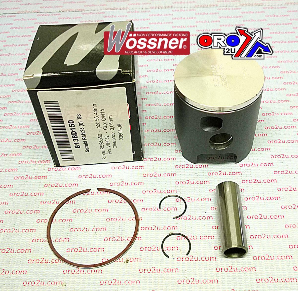 PISTON KIT 1988 RM125 56.00 WOSSNER 8138D200 SUZUKI MX