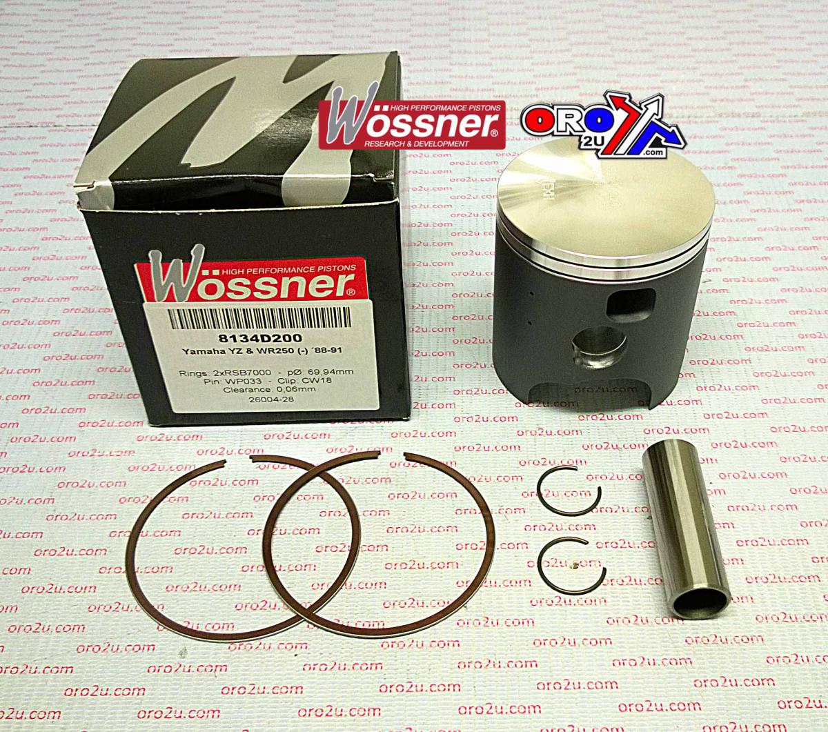 WOSSNER 68mm PISTON KIT YAMAHA YZ250 1988-1991