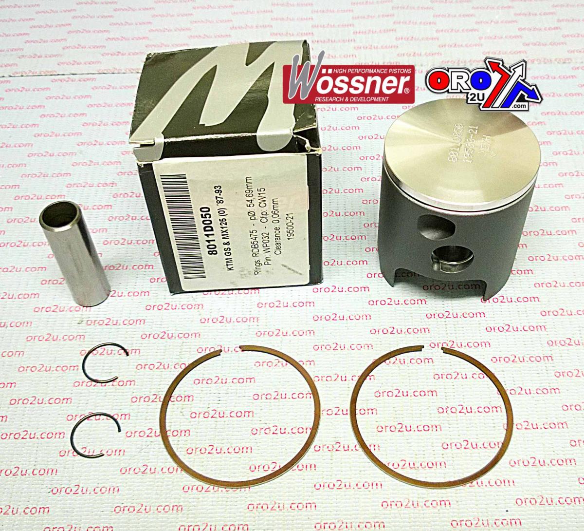WOSSNER 54.2mm FORGED PISTON KIT D, KTM 125 1987-1993