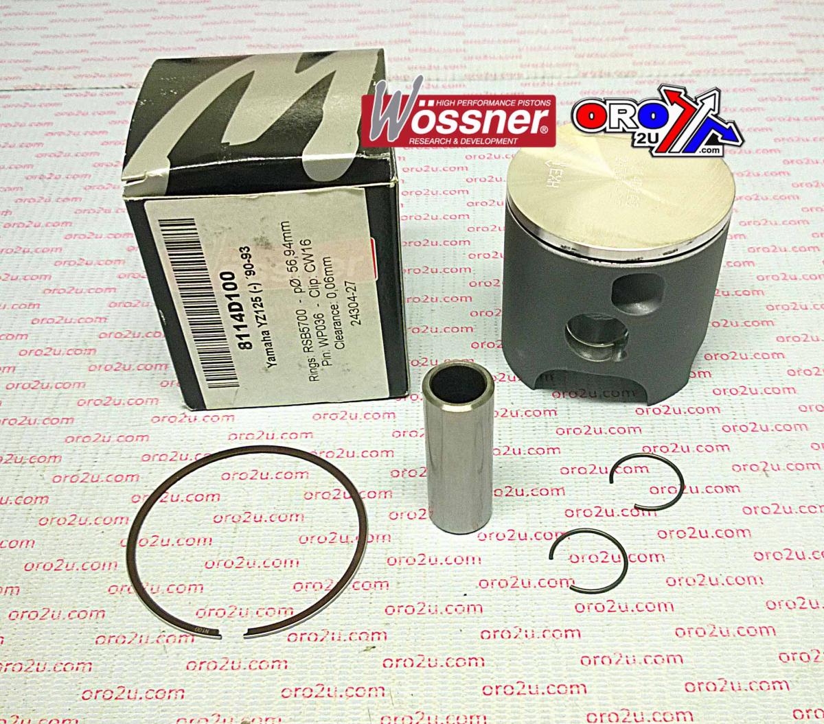 WOSSNER 57.5mm PISTON KIT YAMAHA YZ125 1990-1993