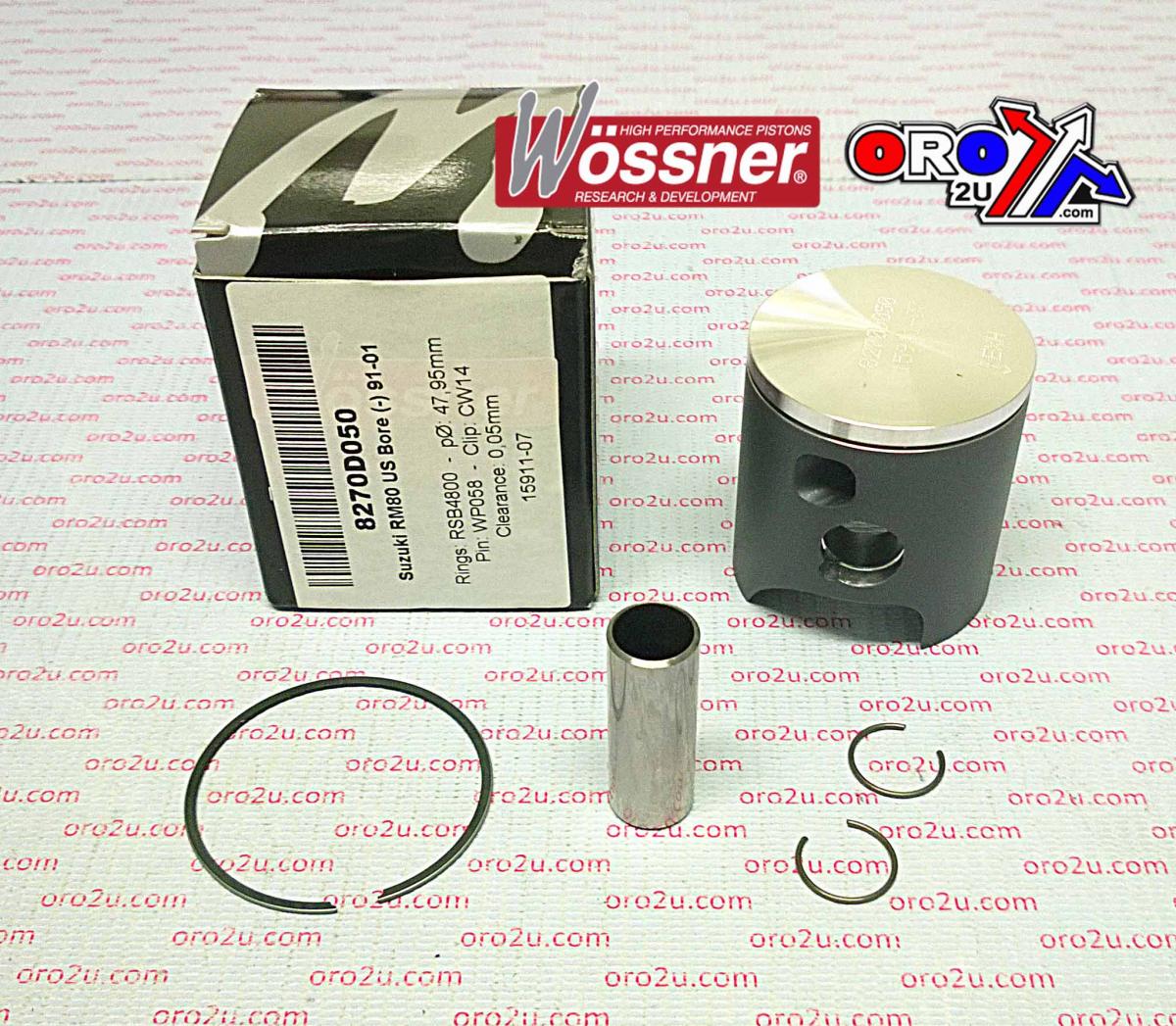 PISTON KIT 91-01 RM80 48.00 WOSSNER 8270D050 SUZUKI MX
