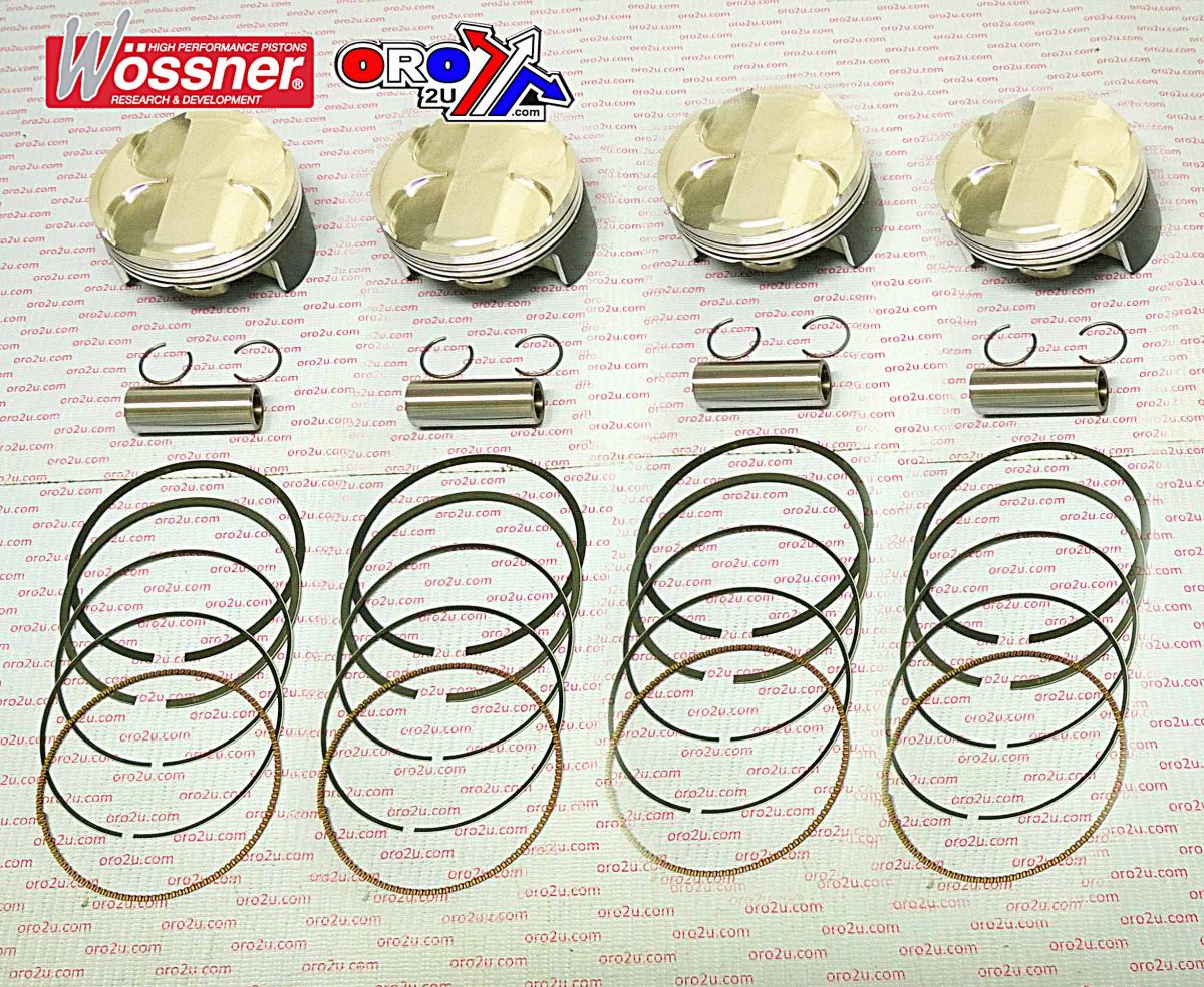 WOSSNER 76mm PISTON KIT KAWASAKI ZX-10R 2004-2010, COMP 13:1 (X4)