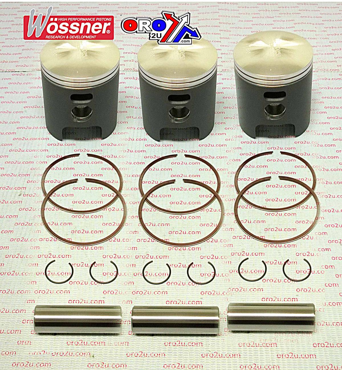 WOSSNER 62mm PISTON KIT KAWASAKI KH500, H1 TRIPLES, SET/3
