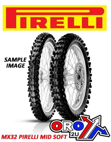 PIRELLI 60/100-14 MX32 MID SOFT TYRE NHS 29M